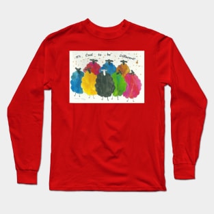 Colourful Sheep, "It's Cool to be Different!" Long Sleeve T-Shirt